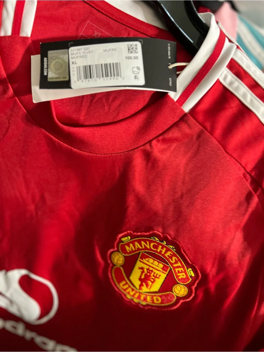 adidas Manchester United Red and White Home Jersey
